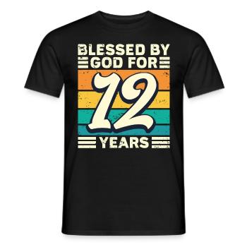 12 Birthday Gift Years Funny Saying - Men's T-Shirt - black - Front - AI Model Male 178 light (178cm)