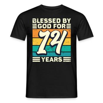 14 Birthday Gift Years Funny Saying - Men's T-Shirt - black - Front - AI Model Male 178 light (178cm)