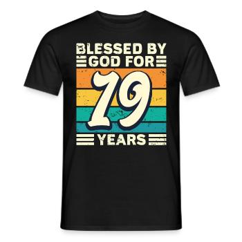 19 Birthday Gift Years Funny Saying - Men's T-Shirt - black - Front - AI Model Male 178 light (178cm)