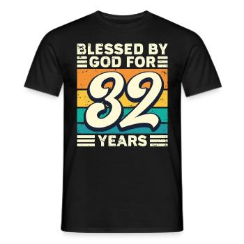 32 Birthday Gift Years Funny Saying - Men's T-Shirt - black - Front - AI Model Male 178 light (178cm)