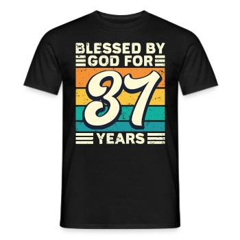 37 Birthday Gift Years Funny Saying - Men's T-Shirt - black - Front - AI Model Male 178 light (178cm)
