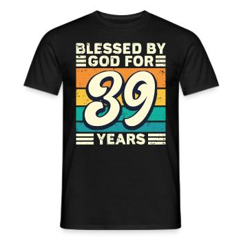 39 Birthday Gift Years Funny Saying - Men's T-Shirt - black - Front - AI Model Male 178 light (178cm)
