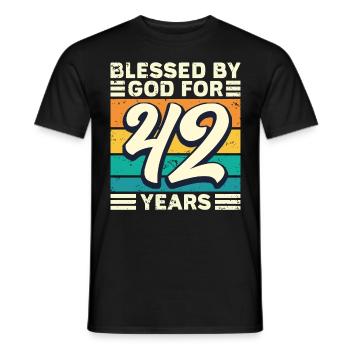 42 années de cadeaux d’anniversaire drôle de dicton - T-shirt homme - noir - Devant - AI Model Male 178 light (178cm)