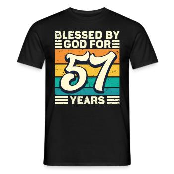 57 Birthday Gift Years Funny Saying - Men's T-Shirt - black - Front - AI Model Male 178 light (178cm)
