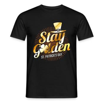 Shamrock Has To Stay Golden On St Patricks Day - Men's T-Shirt - black - Front - AI Model Male 178 light (178cm)