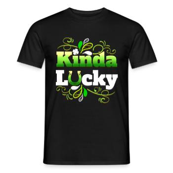 Kinda Luck Horseshow And Shamrock On St Patricks - Men's T-Shirt - black - Front - AI Model Male 178 light (178cm)