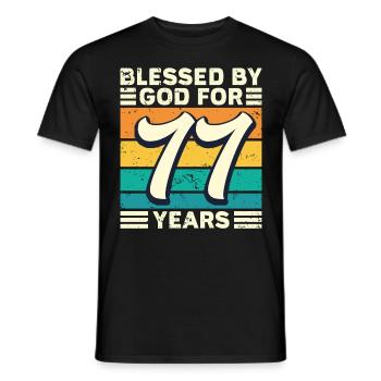 77 années de cadeaux d’anniversaire drôle de dicton - T-shirt homme - noir - Devant - AI Model Male 178 light (178cm)