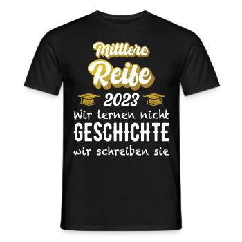 Mittlere Reife Abschluss 2023 Geschenk - Männer T-Shirt - Schwarz - Vorne - AI Model Male 178 light (178cm)