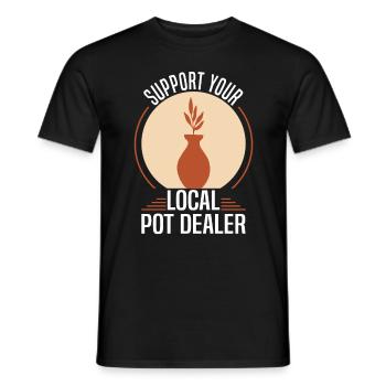 Poterie Argile Cours de poterie Poterie Getöpfert - T-shirt homme - noir - Devant - AI Model Male 178 light (178cm)