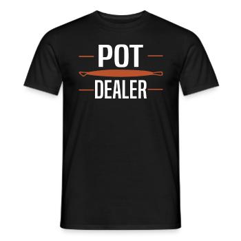 Poterie Argile Cours de poterie Poterie Getöpfert - T-shirt homme - noir - Devant - AI Model Male 178 light (178cm)