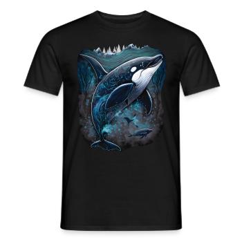 Observation colorée des orques Observation des orques - T-shirt homme - noir - Devant - AI Model Male 178 light (178cm)