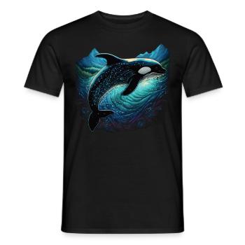 Bunter Schwertwal Wale beobachten Orca Wal - Männer T-Shirt - Schwarz - Vorne - AI Model Male 178 light (178cm)