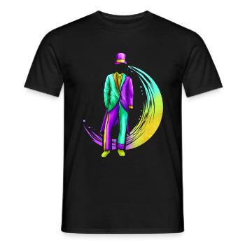 Costume d’homme avec chapeau pour Mardi Gras - T-shirt homme - noir - Devant - AI Model Male 178 light (178cm)