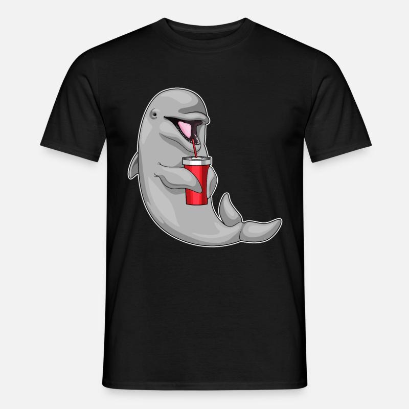 Dolphin drinking cup - Men's T-Shirt - black