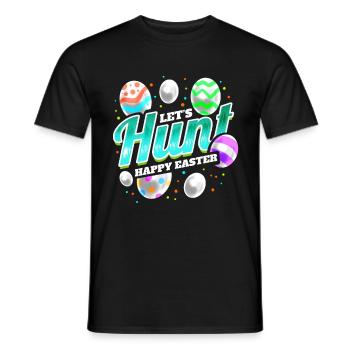 Logo Let's Hunt Easter Eggs On Easter - Männer T-Shirt - Schwarz - Vorne - AI Model Male 178 light (178cm)