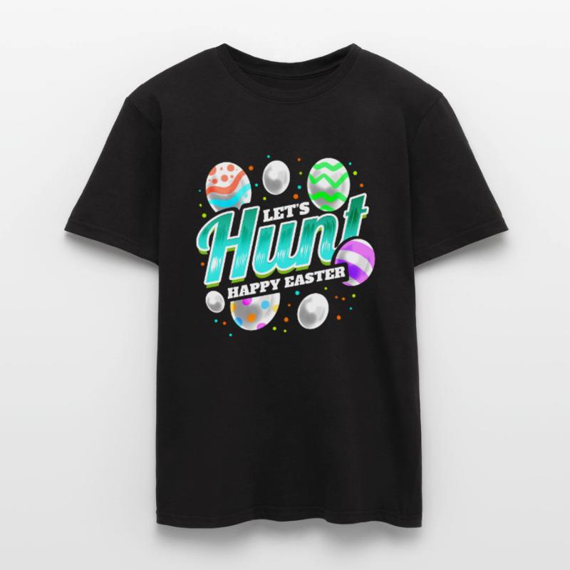Logo Let's Hunt Easter Eggs On Easter Men's T-shirt
