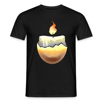 Candle Burning In An Egg Shell For Easter - Männer T-Shirt - Schwarz - Vorne - AI Model Male 178 light (178cm)