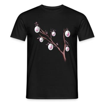 Easter Decoration Easter Eggs On A Branch For - Männer T-Shirt - Schwarz - Vorne - AI Model Male 178 light (178cm)
