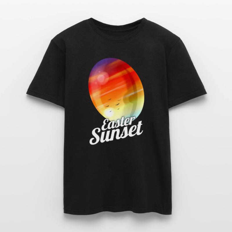 Easter Sunset Painted Easter Egg For Egg Hunt On Männer T-Shirt
