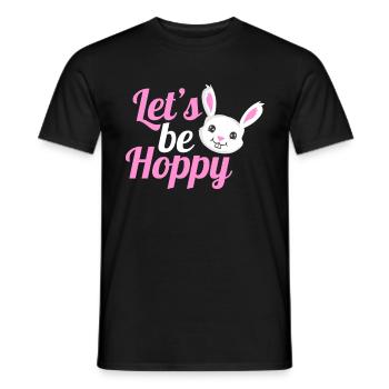 Cute And Funny Easter Rabbit Let's Be Hoppy On - Männer T-Shirt - Schwarz - Vorne - AI Model Male 178 light (178cm)