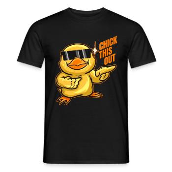 Chick This Out Chick With Sun Glasses On Easter - Männer T-Shirt - Schwarz - Vorne - AI Model Male 178 light (178cm)