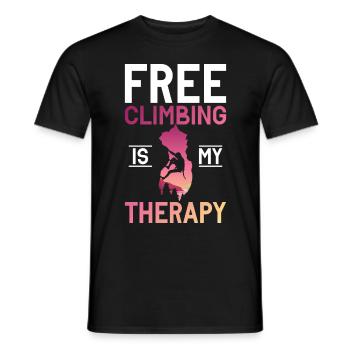 Free Climbing Mountaineers & Bouldering Free Climbing - Men's T-Shirt - black - Front - AI Model Male 178 light (178cm)