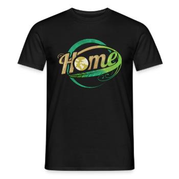 Planet Earth Logo Home surrounded by plants for - Männer T-Shirt - Schwarz - Vorne - AI Model Male 178 light (178cm)