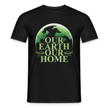 Logo Our Earth Our Home For Earth Day - Männer T-Shirt - Schwarz - Vorne - AI Model Male 178 light (178cm)