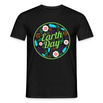 Logo With Flowers, Feathers And Ornaments For - Männer T-Shirt - Schwarz - Vorne - AI Model Male 178 light (178cm)