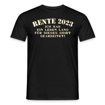 RENTE 2023 - Männer T-Shirt - Schwarz - Vorne - AI Model Male 178 light (178cm)
