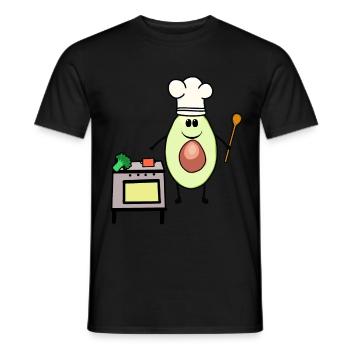 Avocado Vegetable Hobby Chef Vegetarian Cuisine - Men's T-Shirt - black - Front - AI Model Male 178 light (178cm)