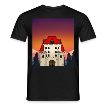 Castle Castle Middle Ages Fairy Tale Character - Men's T-Shirt - black - Front - AI Model Male 178 light (178cm)