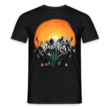 Sunshine Spring Snowdrop Austria - Men's T-Shirt - black - Front - AI Model Male 178 light (178cm)