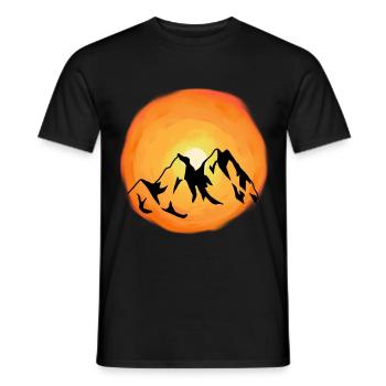 Sunshine Mountains Mountain Summit Mountaineer Alm - T-shirt homme - noir - Devant - AI Model Male 178 light (178cm)