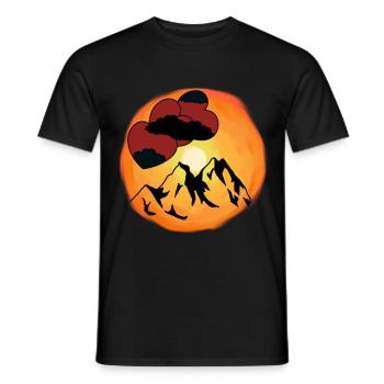 Sunshine Heart Mountaineer Amoureux de la nature Suisse - T-shirt homme - noir - Devant - AI Model Male 178 light (178cm)