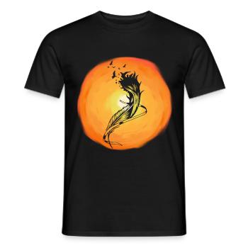 Soleil Oiseaux sauvages Oiseaux floqués Soleil - T-shirt homme - noir - Devant - AI Model Male 178 light (178cm)