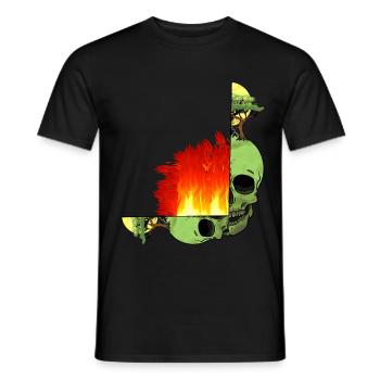 Crâne Changement Climatique Flamme Flamme Enfer Terre - T-shirt homme - noir - Devant - AI Model Male 178 light (178cm)
