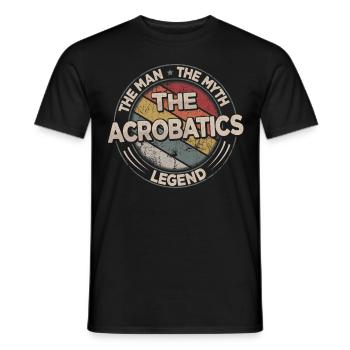 The Acrobatics Legend Retro Gymnastics Men - Men's T-Shirt - black - Front - AI Model Male 178 light (178cm)
