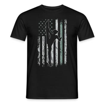 Akrobatik Retro USA Flagge Turnen 4th of July - Männer T-Shirt - Schwarz - Vorne - AI Model Male 178 light (178cm)