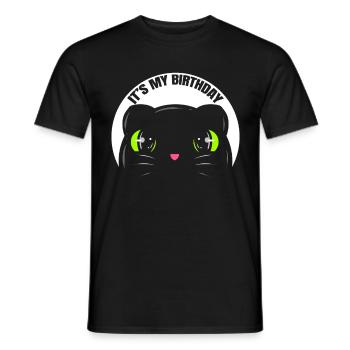 Logo Black Cat's Birthday On Purrsday - Männer T-Shirt - Schwarz - Vorne - AI Model Male 178 light (178cm)