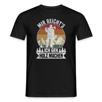 Mir reichts, ich geh Holz machen - Männer T-Shirt - Schwarz - Vorne - AI Model Male 178 light (178cm)
