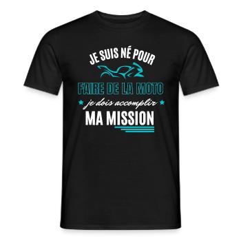 je suis né pour faire de la moto - T-shirt homme - noir - Devant - AI Model Male 178 light (178cm)