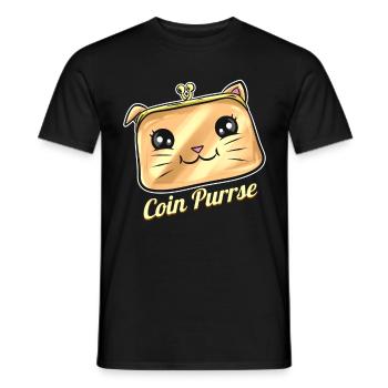 Cat Wallet Coin Purrse On Purrsday - Männer T-Shirt - Schwarz - Vorne - AI Model Male 178 light (178cm)