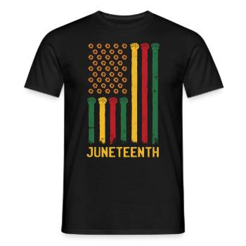 Juneteenth Freedom 19th June Black History Month - Men's T-Shirt - black - Front - AI Model Male 178 light (178cm)