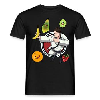 Self-Défense Vitamines Fruit Judo Fruit Victoire - T-shirt homme - noir - Devant - AI Model Male 178 light (178cm)