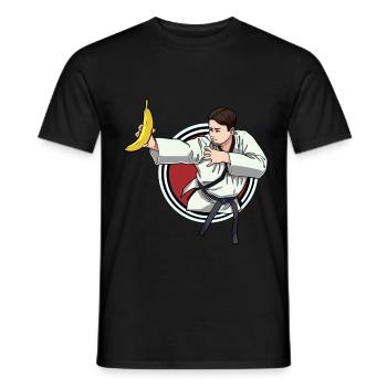 Fruit Fruits Banana Karate Fighter Judo Child - Men's T-Shirt - black - Front - AI Model Male 178 light (178cm)