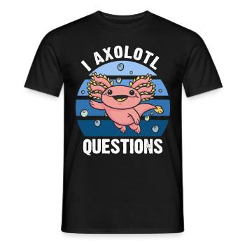 Axolotl Amphibian Amphibian Salamander - Men's T-Shirt - black - Front - AI Model Male 178 light (178cm)
