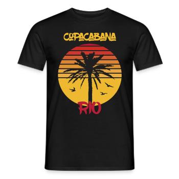 Rio Surf Copacabana Palm Holiday Beach Ocean - T-shirt homme - noir - Devant - AI Model Male 178 light (178cm)
