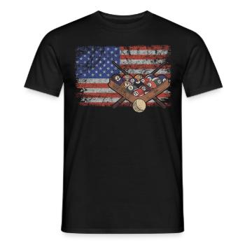 Billard Retro USA Flagge Billardkugel 4th of July - Männer T-Shirt - Schwarz - Vorne - AI Model Male 178 light (178cm)