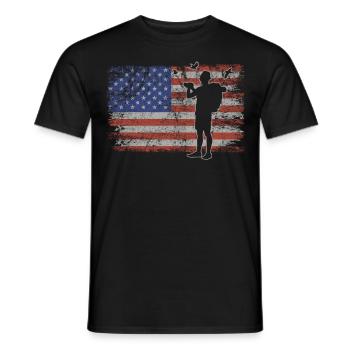Observation des oiseaux Retro USA Flag 4 juillet - T-shirt homme - noir - Devant - AI Model Male 178 light (178cm)
